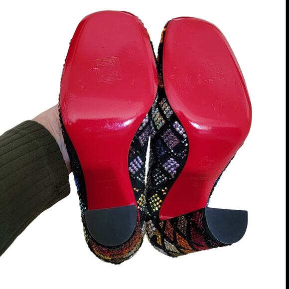 Christian Louboutin Arletta Crystal Suede Pumps US 10 IT 40 Multicolor - Picture 3 of 11